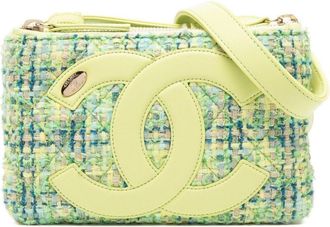 Chanel tweed waist fanny belt bag - women - Wool/Denim - One Size - Green