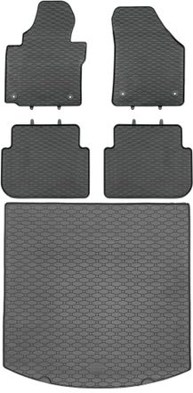 OEM Juego De Alfombrillas De Goma Para Coche Y Maletero Para Volkswagen Touran I Minivan (2003-2010)