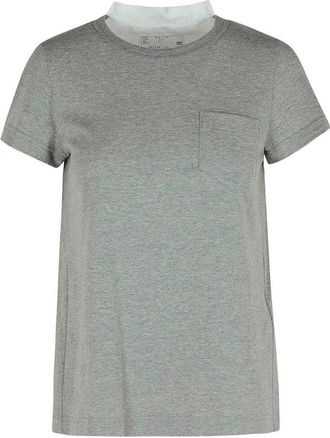 sacai Gray Cotton T-Shirt