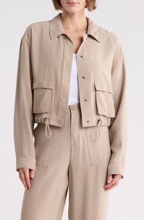 Splendid Breck Crepe Shirt Jacket in Fawn Brown at Nordstrom Rack, Size X-Small