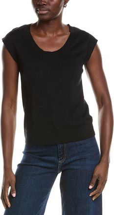 Minnie Rose Knit Cap Sleeve Cashmere-Blend Top