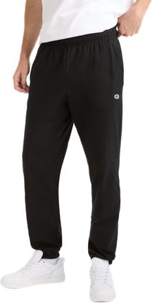 Champion Mens Closed Bottom Cotton Pants for Men, Cotton Pants for Men (Reg. or Big & Tall), Black C Patch Logo, Small