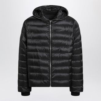 Rick Owens Black Quilted Zip Up Down Jacket