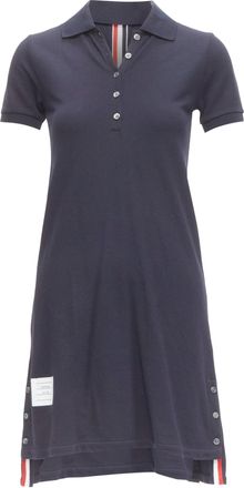 Thom Browne Thom E signature stripe webbing pique polo dress