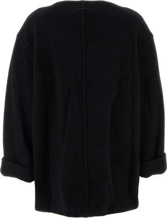 Maison Margiela Womens Wool Blend Oversize Sweater Black Nylon