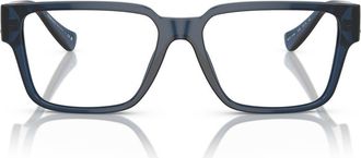 Versace 55mm Rectangular Optical Glasses in Blue Transparent at Nordstrom