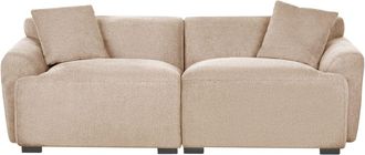 Beliani Sof&aacute; de 3 plazas 3 personas de tejido beige