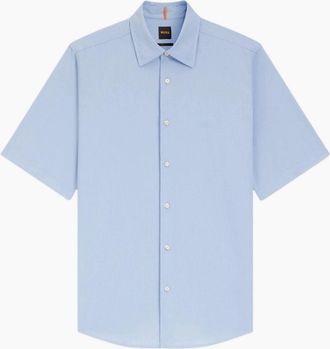 HUGO BOSS Mens BOSS Orange Rash 2 M Shirt 460 Open Blue - Size: 44/Regular