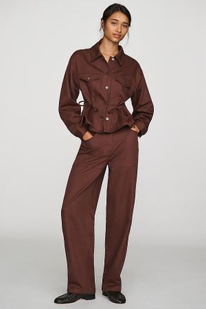 Scotch & Soda Lotus Linen Cotton High Rise Barrel Pants