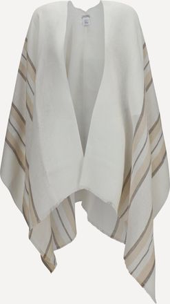 Brunello Cucinelli Poncho aperto in misto lino, cashmere e seta Woman UNI