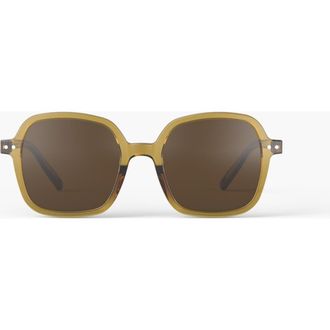 Izipizi Office 52mm Square Sunglasses in Golden Green at Nordstrom, Size +0.00