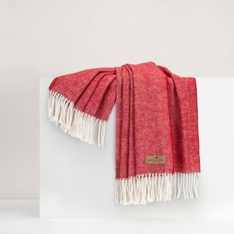 Lands Downunder Italian Herringbone Throw in Red Poppy at Nordstrom