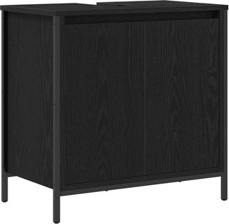 vidaXL Mueble De Ba&ntilde;o Con Lavabo Negro 60x34,5x60 Cm Vidaxl