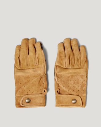 Belstaff Montgomery Motorcycle Glove Unisexs Goatskin Suede Sand Size 2XL