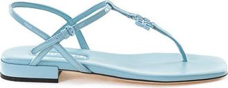 Miu Miu Blue Patent Leather Flip-Flop Womens Sandals