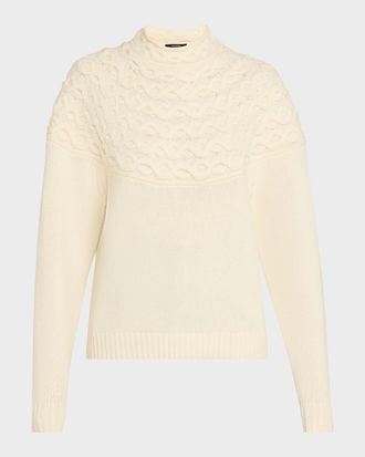 Theory Cashmere-Blend Cable-Knit Sweater