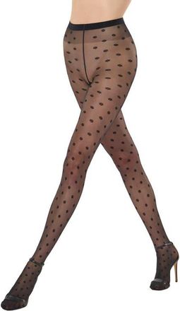 Wolford Daisy Sheer Tights in Black/Black at Nordstrom, Size X-Small