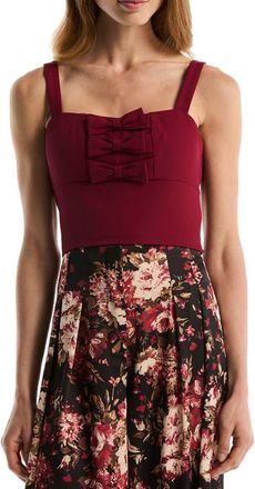 Shelli Segal Bow Detail Bustier Top in Rumba Red at Nordstrom Rack, Size 14