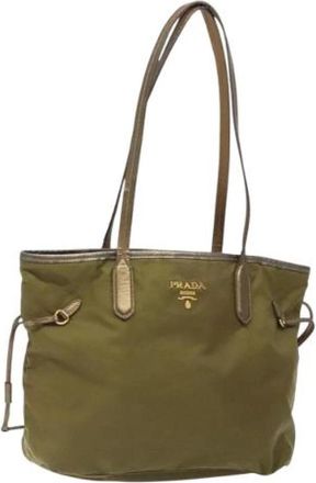 Prada Pre-owned Vintage Tote Bag - Dames - Vintage Shopper - Groen - ONE Size - Nylon - Vintage
