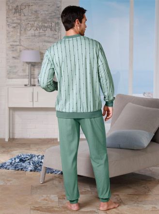 Kings Club Schlafanzug KINGS CLUB, Herren, Gr. 44/46, gr&uuml;n (mint, petrol), 100% Baumwolle, Homewear-Sets Schlafanzug