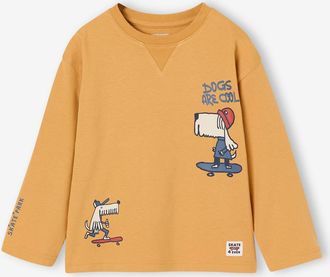 Vertbaudet Langarmshirt f&uuml;r Jungen mit Weltraum-Print gelb