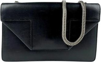 Saint Laurent Pre-owned Cross Body Bags, female, Black, Size: ONE SIZE Pre-owned Leather shoulder-bags