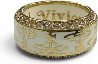 Vivienne Westwood gold Rhinestone Band Ring (Pre-Owned)