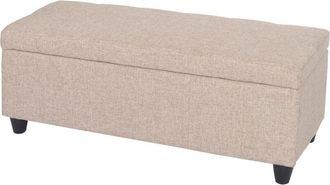 Hhg Panca contenitore elegante Kriens tessuto 114x45x45cm beige