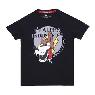 Alpha Industries Wolfhounds Tee Zwart T-shirt - Heren - T-shirts - Zwart - S - Wol - Tops