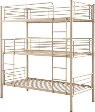 Habitat et Jardin Litera Triple De Metal <> - 90 X 190 Cm - Gris Topo