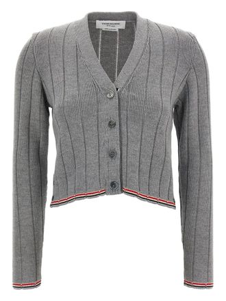 Thom Browne Geribbeld vest met V-hals - Grijs