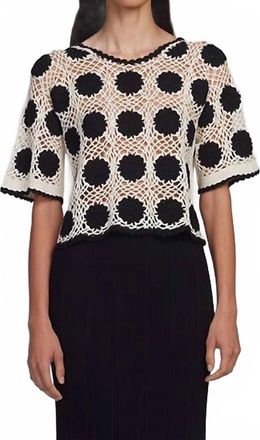 Eleven Six Peruvian Cotton Crochet Top In White Black