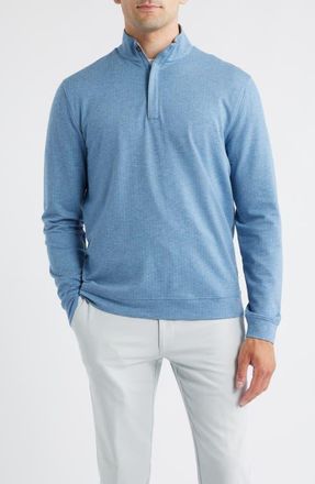 Johnnie-O Rubin Herringbone Quarter Zip in Maliblu at Nordstrom, Size Large
