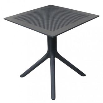 No Brand Tavolo quadrato antracite 80x80 cm in polipropilene resistente per esterno Jarvis