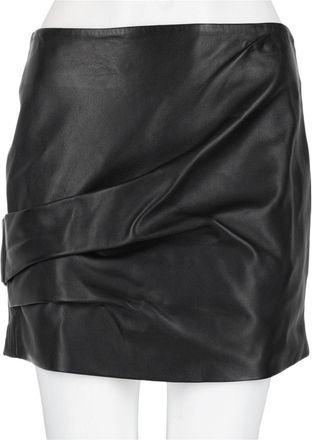 Isabel Marant Short Fitted Lamb Leather Skirt With Draped Detailing