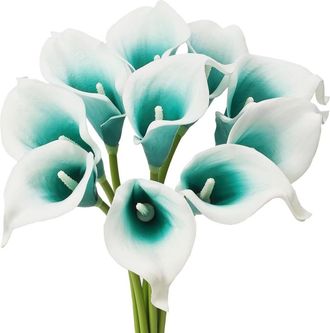 OEM Lirios Cala Artificiales En Miniatura (10 Tallos): Flores De L&aacute;tex Realistas Para Ramos De Novia, Perfectas Para La Decoraci&oacute;n Del Hogar Y Fiestas (az