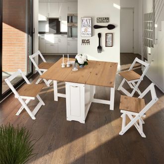 Seconique Santos Butterfly Dining Set in White