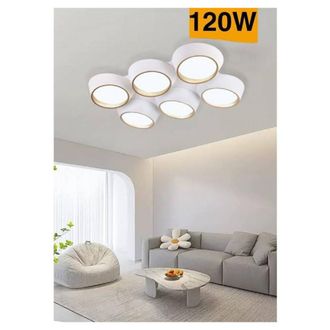 Trade Shop Trade Shop Traesio - Trade Shop - Plafoniera A Led 120 W Soffitto 6 Cerchi Irregolari Luce 4000k 6500k 3000k C51-b