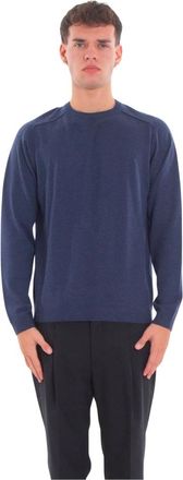 Daniele Fiesoli Light Cashmere Saddle Shoulders Sweater - Heren - Cashmere truien - Blauw - L - Kasjmier - Truien & Vesten