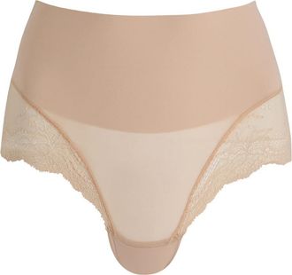 Spanx Undie-tectable Lace-trimmed Seamless Briefs - Nude - XL (UK16 / XL)