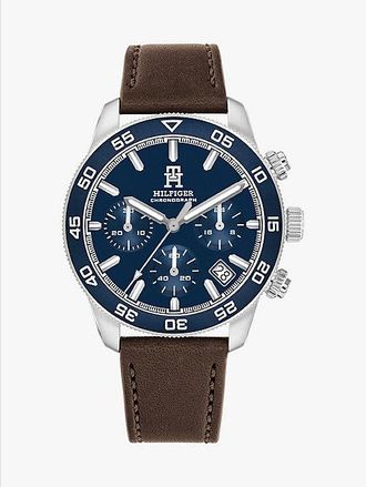 Tommy Hilfiger Brown Leather Strap Chronograph Watch