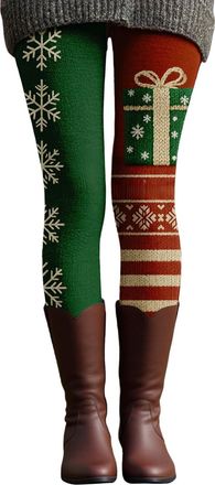 Generic Christmas Leggings for Women High Waisted Workout Athletic Candy Cane Leggings Elastic Waist Soft Comfy Pajama Santa Claus Printed Xmas Pants Festive 