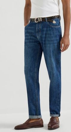 Brunello Cucinelli Lightweight denim trousers in Dark Denim at Nordstrom, Size 48 It