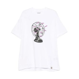 Carhartt Work in Progress Carhartt Wip, T-Shirts, male, White, Size: L Fan T-Shirt