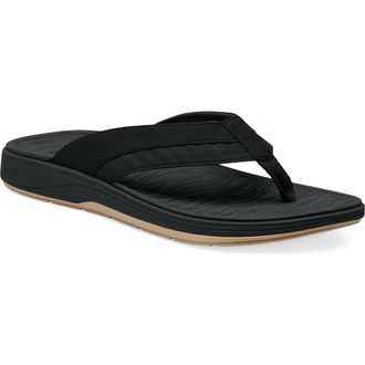 Sanuk Surf Seeker Water Friendly Flip Flop in Black at Nordstrom, Size 11