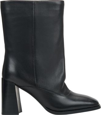 Estro & Luminara Lage Enkellaarsjes met Losse Schacht - Dames - Laarzen met Hak - Zwart - 38 EU - Leer - Schoenen