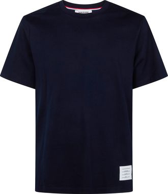 Thom Browne Relaxed Fit Ss Tee With Side Slit In Medium Weight Jersey