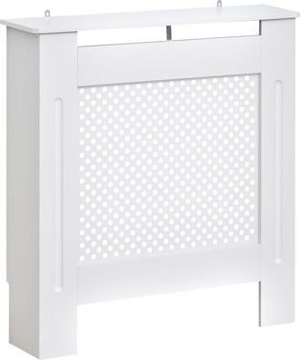 HOMCOM MDF Radiator Cover Heating Cabinet Modern Home Furniture Grill Style Diamond Design-White Painted | TJ Hughes White