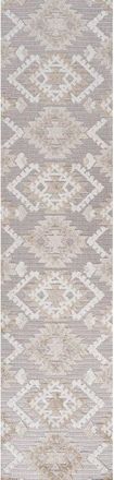 Jonathan Y Designs Sumak High-Low Pile Neutral Diamond Kilim Indoor/Outdoor Area Rug in Beige/gray at Nordstrom, Size 2Ft 0In X 8Ft 0In