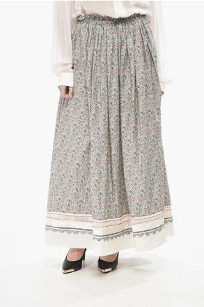 P&eacute;ro Cotton Maxi Skirt With Contrast Ruffle size 40